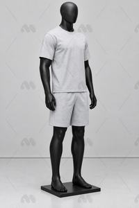 เสื้อยืดแขนสั้นสีเทาเฮเธอร์สำหรับผู้ชาย ผ้าถักโพลีเอสเตอร์ 95% ทรงปกติ คอกลม สีพื้น ยืดหยุ่นปานกลาง ไม่มีลาย - Product Image 5
