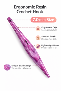Ganchos de Crochet de Resina de 7 mm con Acabado Liso, Diseño de Remolino Colorido, Agarre Cómodo para Tejer y Hacer Crochet - Product Image 6