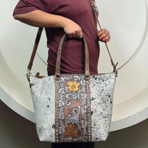 Bolso de Hombro Cruzado de Cuero Personalizado de Lujo para Mujer, con Tachuelas de Cristal, Bolsos de Mano de Piel de Vaca, Bolso Tote Diario para Damas - Product Image 4