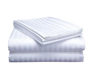 100% coton lin 400TC Satin rayé imprimé ensemble de draps Portable plié anti-bactéries antistatique pour la maison hôtel hôpital utilisation - Product Image 2