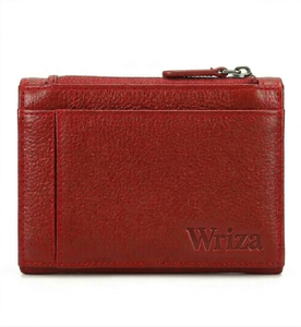 Wriza Top Layer Leather Long Wallet Unisex Casual Fashion <b>Bag</b> with Hasp Zipper Closure Slim Polyester Lining Travel Clutch - Product Image 3