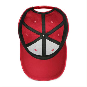 Gorra de Béisbol Unisex Roja de 6 Paneles, Ajustable, de Sarga de Algodón, Color Sólido, Estilo Casual, para Adultos - Product Image 5