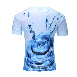 เสื้อยืดแขนสั้นผู้ชาย คอกลม ทรงเข้ารูป แห้งเร็ว ผ้าโพลีเอสเตอร์ถัก พิมพ์ลายรูปภาพ ลายน้ำ สไตล์ลำลอง - Product Image 2