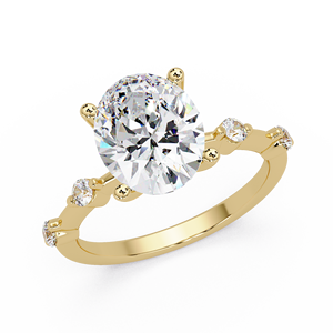 Trending 14K Pure <b>Gold</b> Oval Cut Lab Grown Diamond 2.00ct IGI Certified Engagement <b>Ring</b> <b>Set</b> Matching Diamond Bridal Wedding Band - Product Image 2