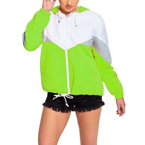 Chaqueta cortavientos para mujer al por mayor tela de poliéster personalizada alta calidad oversize capucha larga cortavientos de nailon colores sólidos - Product Image 3