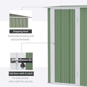 Green 5 X 3 Metal Outdoor Storage Shed Garden Tool House Cabinet for Effective Organization - Product Image 5