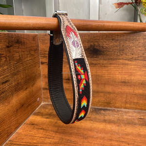 Manufacturer OEM ODM Custom Hand Tooled Leather Beaded Pet Collar Genuine Leather Heavy Duty Adjustable Training Dog Collars - Product Image 2