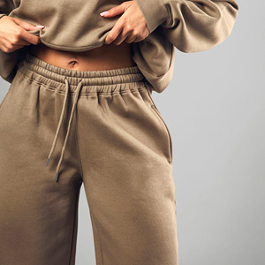 Pantalon de jogging décontracté pour femme, en molleton tricoté, coupe droite, brodé, style streetwear, avec cordon de serrage - Product Image 6