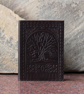 Handcrafted Handmade Recycled Cotton Paper With Tree Of Life Vintage Embossed Floral Design <b>Leather</b> Journal - Product Image 4