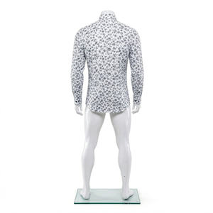 Camisa de Vestir de Manga Larga con Cuello Mandarín y Estampado Floral 100% Algodón para Hombre, Transpirable, Antiarrugas, Talla Grande - Product Image 6