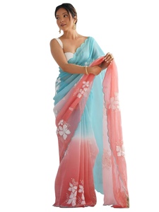 ผ้าซิฟฟอนเนื้อนุ่มหรูหรา ดูมีระดับ พร้อมงานปักสวยงาม ประดับด้วยเลื่อมขนาด 3 มม. ความยาว 5.5 เมตร - Product Image 3