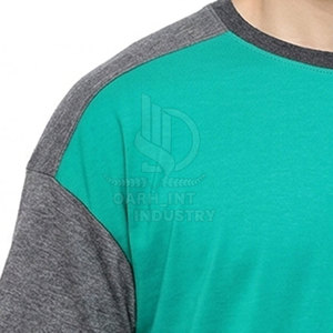 เสื้อยืดโอเวอร์ไซส์ลำลองทรงหลวมผ้าฝ้าย100% ระบายอากาศเป็นมิตรกับสิ่งแวดล้อมดีไซน์ด้านหน้าว่างเปล่าคอกลมมีสไตล์ - Product Image 3