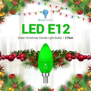 Ampoule LED verte BlueX, lot de 2, 4W (équivalent 40W), culot E12, pour décoration de fête, éclairage de porche, éclairage domestique, fêtes et festivals - Product Image 3