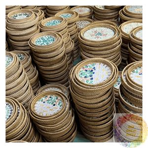 ถาดหวายสานฝังมุกแบบสั่งทำพิเศษ ตะกร้าเสิร์ฟงานฝีมือ ดีไซน์เฉพาะบุคคล สำหรับโรงแรม รีสอร์ท และร้านค้าปลีก - Product Image 6