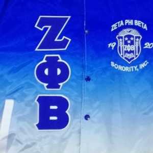 Blouson Bomber en Satin Délavé Zeta Phi Beta avec Broderie Chenille – Vêtement Unisexe Haut de Gamme pour Sororité Grecque, Fermeture Boutonnée - Product Image 3