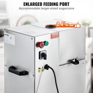 Extractor de Jugo de Caña de Azúcar Eléctrico Comercial de 800W, Alto Rendimiento 661LBS/H, 4 Rodillos de Acero Inoxidable, Prensa Automática - Product Image 3