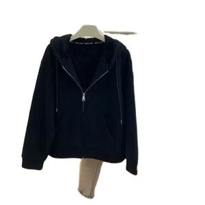 Sudadera con capucha con cremallera y forro polar informal para mujer, cárdigan abierto de cuello alto grueso de gran tamaño para Otoño Invierno, característica sostenible - Product Image 4