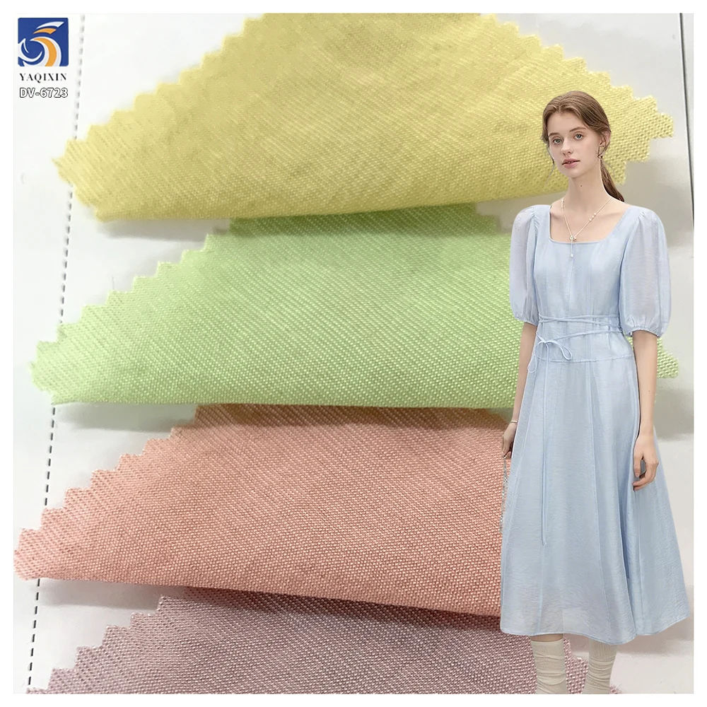 DV-6723 Summer 80g 43% Nylon 57% Rayon Soft Breathable Ice Silk Touch Chiffon Fabric for Casual Dress Wholesale 1 Meter MOQ