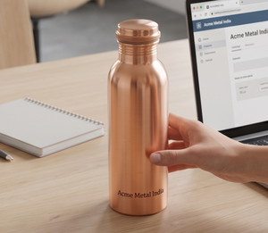 Simple <b>Copper</b> <b>Bottle</b> High Quality Durable Eco Friendly Water <b>Bottle</b> Perfect For Daily Hydration Yoga Gym Office And Travel - Product Image 4