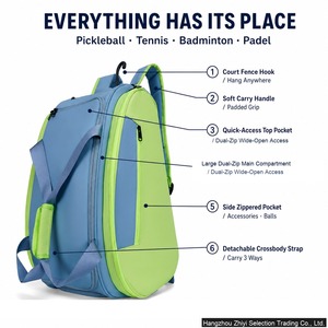 Mochila para Pickleball de 40-50L, Impermeable, de PU, con Compartimento Separado para Zapatos, Logotipo Personalizado, OEM, ODM, Venta al Por Mayor - Product Image 5