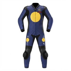 ชุดแข่งรถมอเตอร์ไซค์สำหรับผู้ชาย Ramaha Professional Track Racing Suit/Traje ตัดเย็บตามสั่ง ทำจากหนังวัว/หนังจิงโจ้ พร้อมระบบป้องกันระดับ 2 - Product Image 1