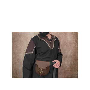 Pochette en cuir véritable, fabriquée à la main, classique, élégante, fermeture ouverte, unisexe, italienne, vente chaude, livraison directe, style viking - Product Image 2