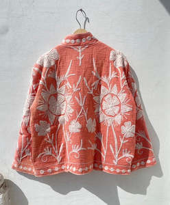 Chaqueta de Verano Reversible para Mujer, Edición Limitada, Bordada con Motivos Florales, de Algodón TNT, con Bolsillos, Corte Holgado Premium - Product Image 4