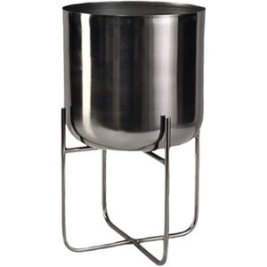 Juego de 2 macetas modernas de metal dorado martillado con soportes de trípode negros, macetero decorativo de hierro para plantas de interior y exterior. - Product Image 5