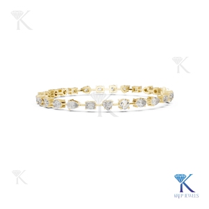 Mixed Shape Diamond Tennis Bracelet Pear Emerald Oval Heart Cut 14K 18K <b>Solid</b> <b>Gold</b> Fine Women Luxury Jewelry Manufacturer - Product Image 5