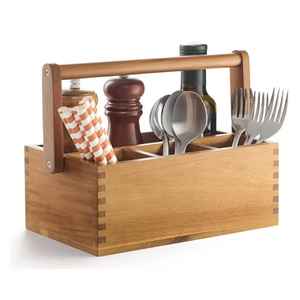 Organisateur de tiroir extensible en bambou pour couverts, plateau de rangement réglable pour ustensiles de cuisine, support pour cuillères, fourchettes et couteaux - Product Image 2