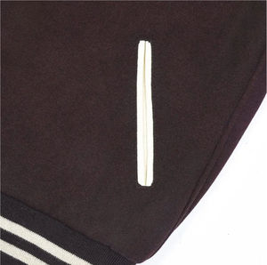 Blouson universitaire d'hiver pour homme en polyester/coton, noir, écologique, respirant, coupe-vent, avec doublure en laine, style preppy, fermeture éclair, lettre B - Product Image 5
