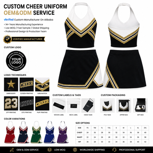 Uniformes de cheerleading pour filles personnalisables en couleurs et logos, respirants, de haute qualité, 100% polyester, imprimés - Product Image 5