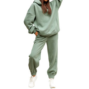 ชุดวอร์มผ้าฟลีซแบบมืออาชีพ เสื้อฮู้ดและกางเกงจ็อกเกอร์สำหรับผู้หญิงและผู้ชาย เหมาะสำหรับออกกำลังกาย พร้อมบริการสกรีนลายตามสั่ง - Product Image 1