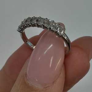 Wholesale 14k Gold Emerald Cut Lab Grown Diamond Half Eternity Band 0.75carat 9 Stone Stackable Wedding <b>Ring</b> Prong Manufacture - Product Image 5