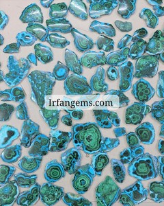 Lot de tranches de chrysocolle et malachite 100% naturelles, prix de gros, pierres pour la fabrication de bijoux en malachite faits à la main, pierres précieuses de chrysocolle - Product Image 1