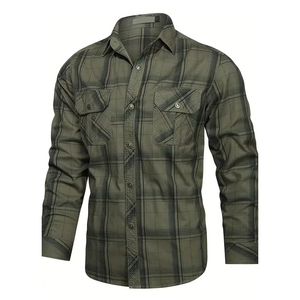 Chemises en flanelle en gros, manches longues, vêtements décontractés, chemise en coton, tissu doux, différentes couleurs, chemise en flanelle pour hommes, design personnalisé - Product Image 1