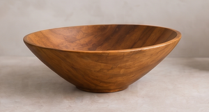 Plat de service en bois de manguier à profil incliné, finition noyer riche, style minimaliste, pièce maîtresse - Product Image 4
