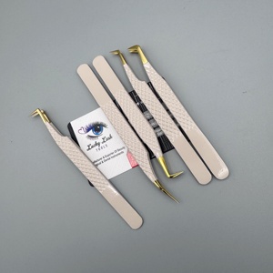 แหนบต่อขนตา Lucky Lash Tools รุ่น LLT-10180 สแตนเลสสตีล ป้องกันไฟฟ้าสถิต ขนาด 10 มม. จับถนัดมือ ปลายทองคำ - Product Image 6