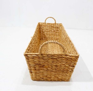 Woven Rattan <b>Bread</b> <b>Basket</b> with Linen Liner Braided Handle Rectangular Serving <b>Basket</b> for Bakery Cafe Home - Product Image 2
