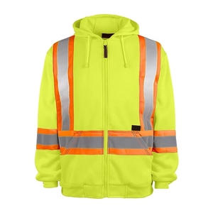 Sudadera de Seguridad Reflectante de Alta Visibilidad OEM para Hombre, Ropa de Trabajo, Poliéster, Uniforme Industrial, Franja Amarilla Naranja - Product Image 1