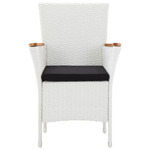 Set da Pranzo in Rattan PE Bianco a 9 Pezzi con Coperture Rimovibili, Set da Giardino - Product Image 6