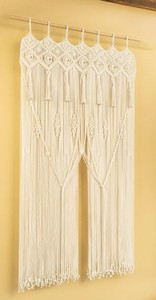 Creamy Macrame <b>Door</b> Curtain, Doorway Blind, Arch <b>Door</b> Cover, Custom Sizes and Color - Product Image 1