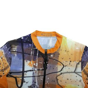 Maillot de cyclisme pour homme avec logo personnalisé, motif abstrait vibrant effet éclaboussures de peinture, imprimé par sublimation, manches courtes, professionnel pour le vélo - Product Image 4
