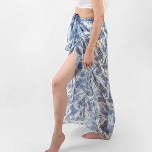 Wholesale Women Rayon Beach Sarong Custom Print Pareo Wrap <b>Skirt</b> Swimwear Cover Up Summer Beach Holiday Resort Clothing - Product Image 2