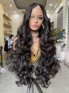 Peluca con encaje frontal de pelo vietnamita humano rizado hinchable, venta al por mayor, pelucas de encaje Full HD sin pegamento, vendedores para mujer negra - Product Image 3