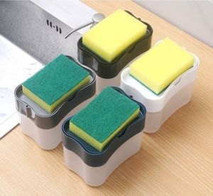 Plastic <b>Square</b> Eco-Friendly Two-Piece Soap Dispenser with Sponge Holder Countertop Liquid Soap Pump Dispenser 13 Ounces - Product Image 6