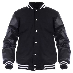 New Design Fashion Loose Varsity Bomber <b>Jackets</b> Chenille Patches Letterman College Men's Stand Collar Fleece - Product Image 4