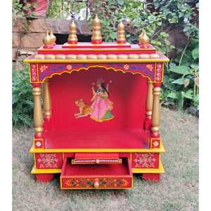 Templo hindú de madera modelo 1 para Diwali Pooja producto de decoración del hogar - Product Image 3