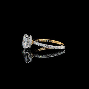 Anillo de diamantes cultivados en laboratorio de oro de 18 quilates de primera calidad, certificado por IGI, corte brillante redondo, 3.05 ct, claridad VVS VS, anillo de joyería fina para mujer - Product Image 2