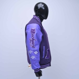 Blouson Bomber Noir Homme Personnalisé en Laine et Cuir, Respirant et Écologique, avec Col Montant Tissé – Vente en Gros - Product Image 6